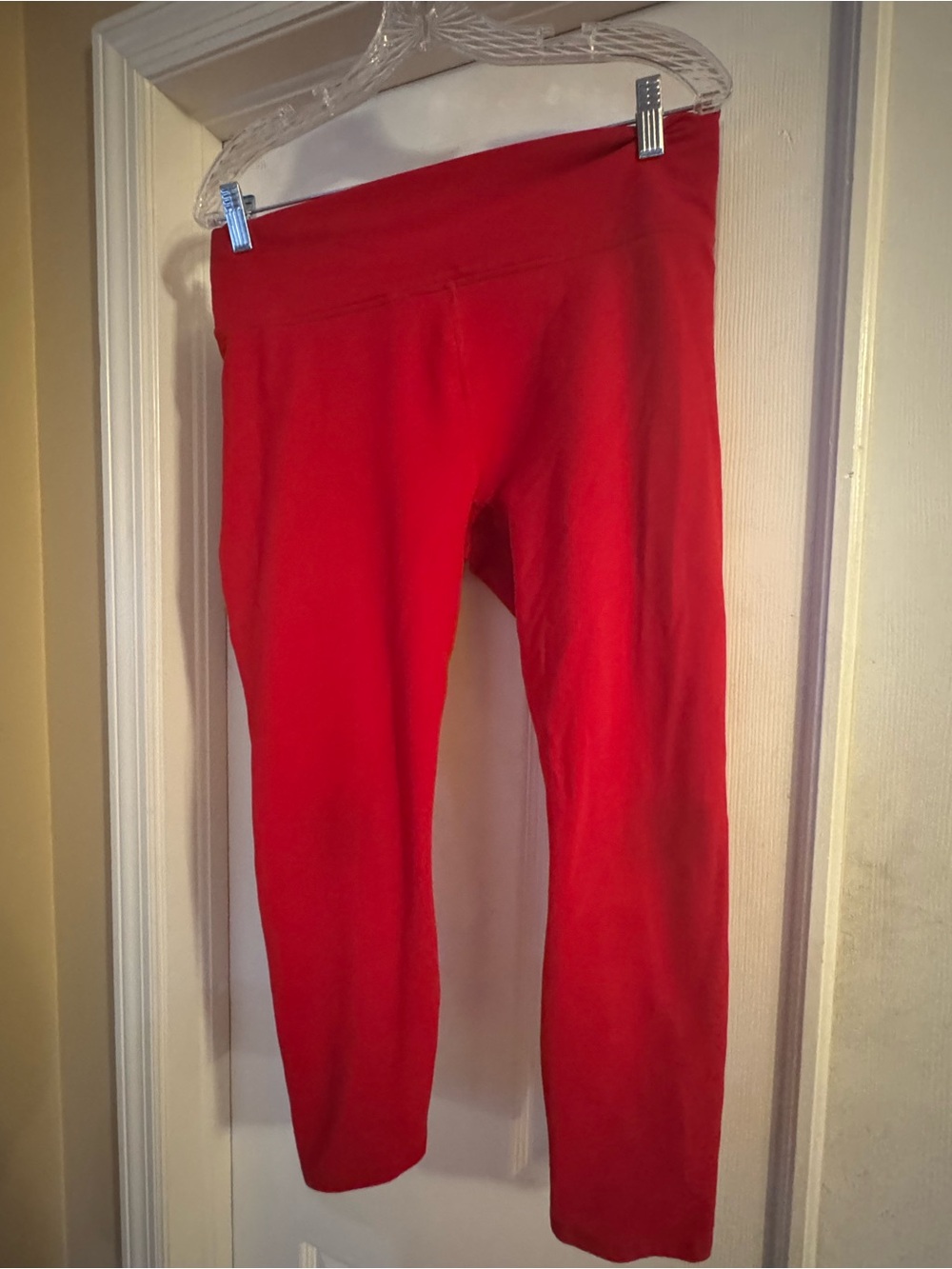 Fabletics High Waisted Red Full Length Leggings